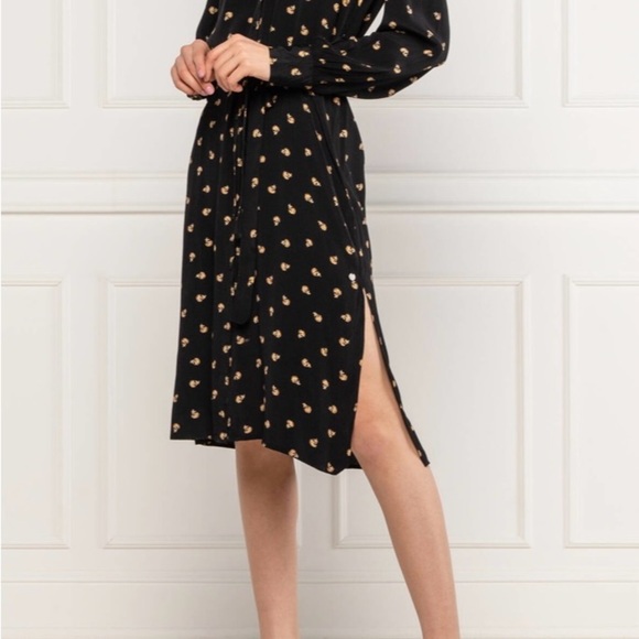 Pepe Jeans Elegant Black and Gold Women's Dress - Picture 1 of 7